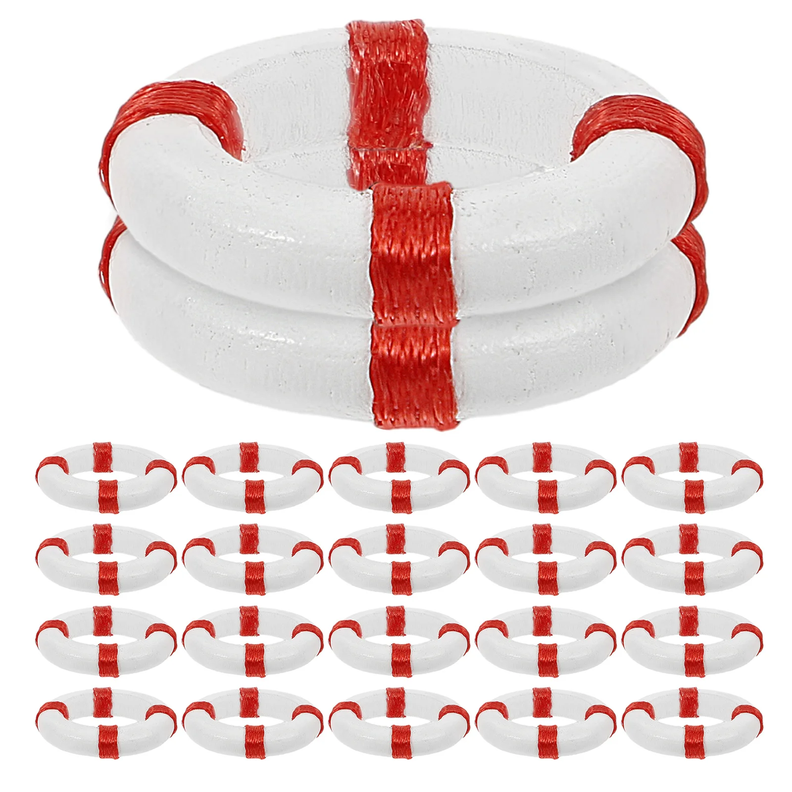 

50pcs Miniature Swim Ring Decor Resin Lifebuoy Ornaments For Fairy Garden Dollhouse Beach Mediterranean Coastal Room Micro