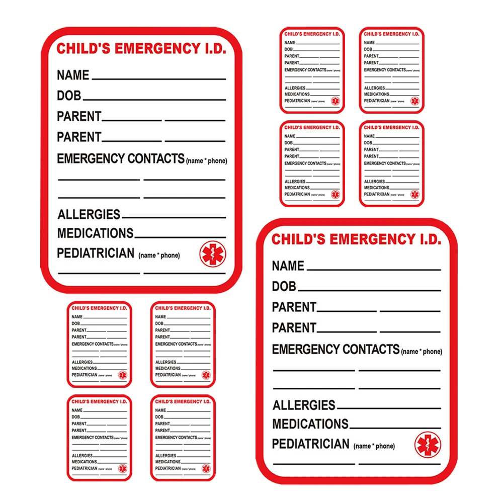 

Medical Information Tags Baby Onboard Sticker Cars Seat Emergency Carseat Stickers Safety Label
