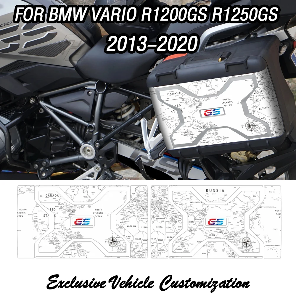 

For 2013-2020 BMW Vario R1200GS R1250GS ADV LC motorcycle modification side box protection black and white sticker