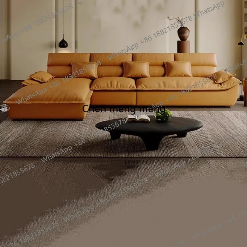 

D182 Entertainment Leather Living Room Sofa Minimalist Corner Luxury Living Room Sofa Designer Universal Divano Lounge Furnitur