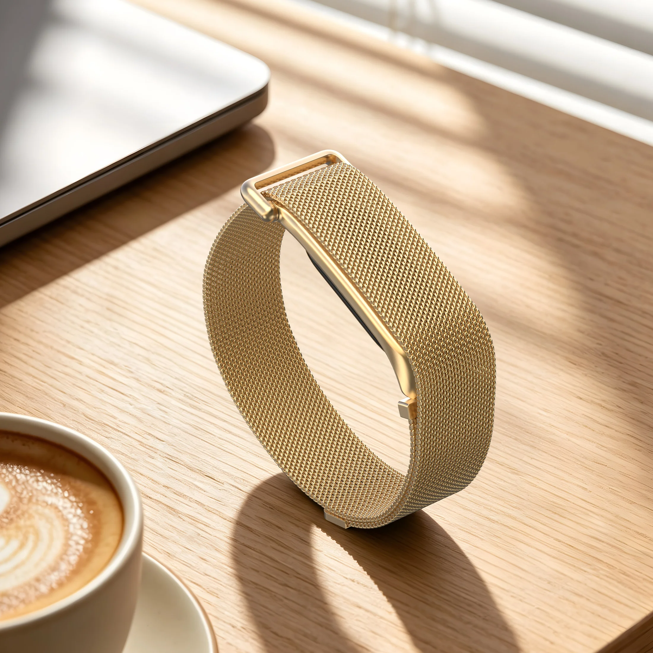 Google Fitbit Air Atmungsaktives Milanaise-Armband Schnellverschluss Verstellbares Weiches Metall-Tracker-Zubehör – Detail 12