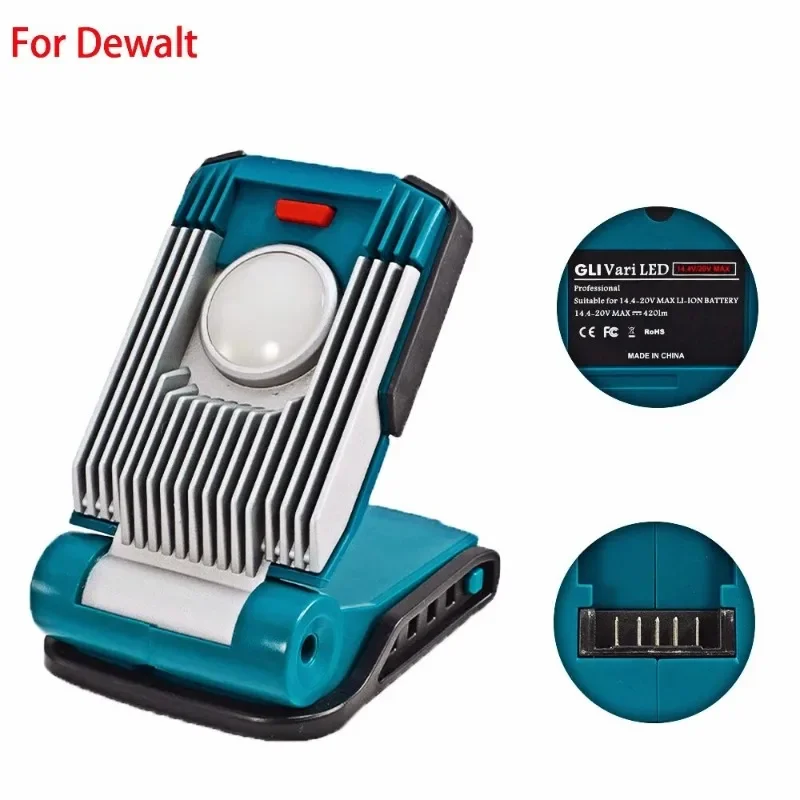 

14.4-18V Li-ion Battery High Brightness Illumination Work Light 9W Light Suitable for Makita/Bosch/Dewalt/Milwaukee Power Tools