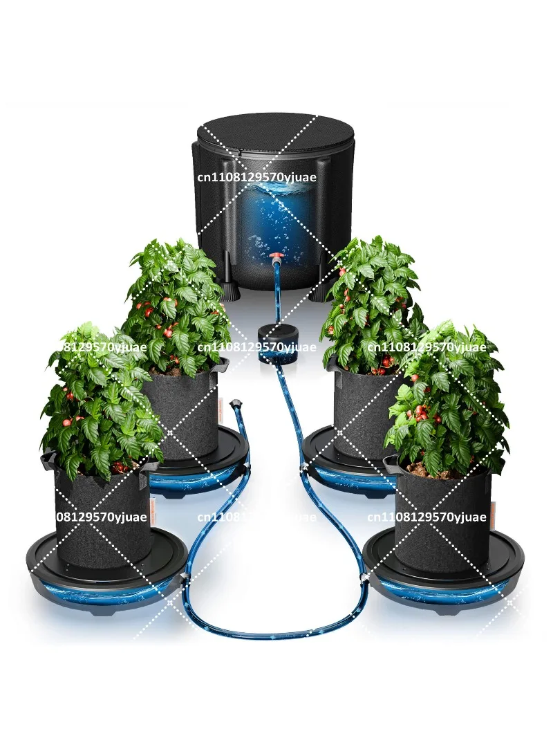 4 Pack Gravity Feed Silent Auto Watering System Self Watering Kit with 13 Gallon Reservoir