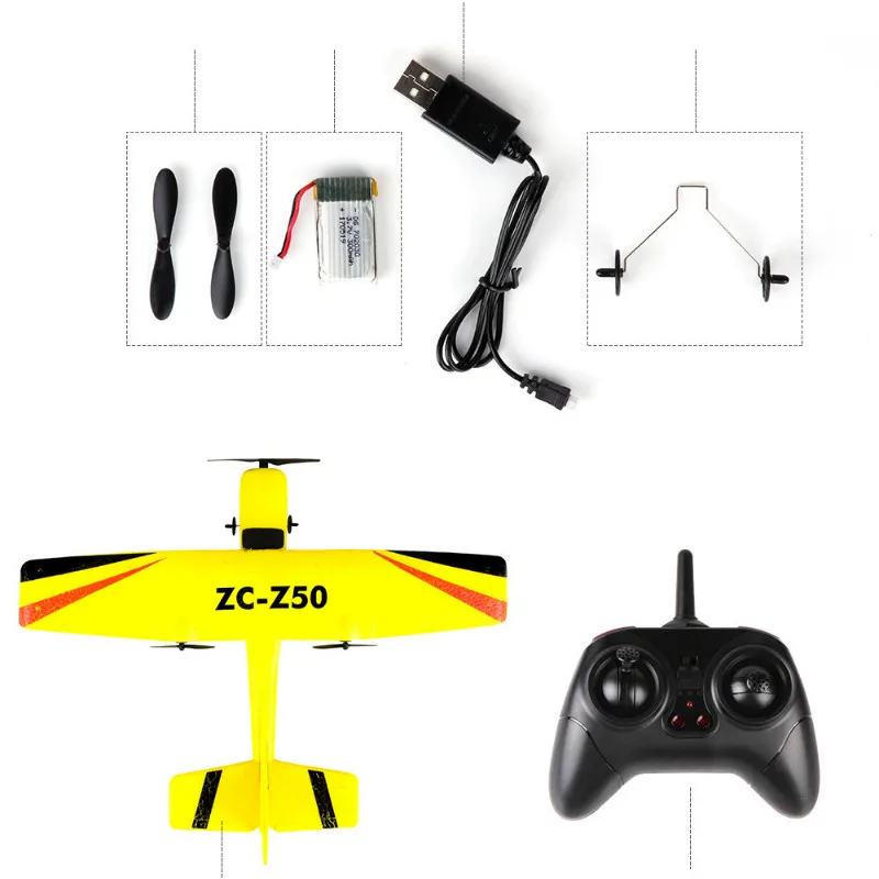 Z50 Cessna RC Plane 2.4G Gyro RTF 2CH EPP Foam Remote Control Airplane 350mm Wingspan Model Glider Drone R/C JET Air Flying Toys