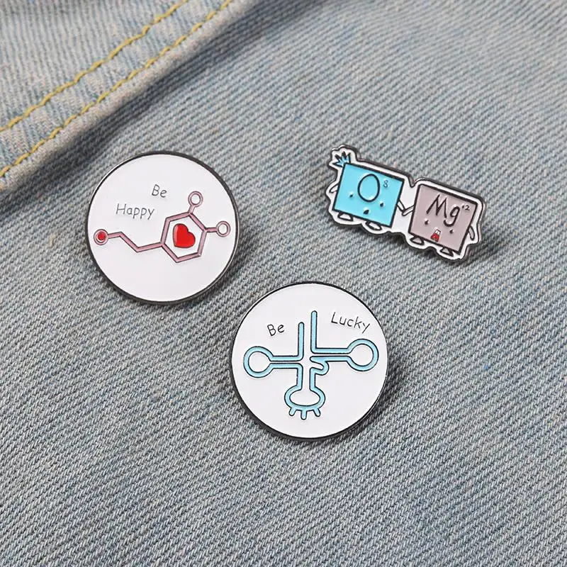 Chemical Enamel Pins Element Molecular Formula Brooches Funny OMG Lucky Badges Men Women Science Jewelry Gifts for Students