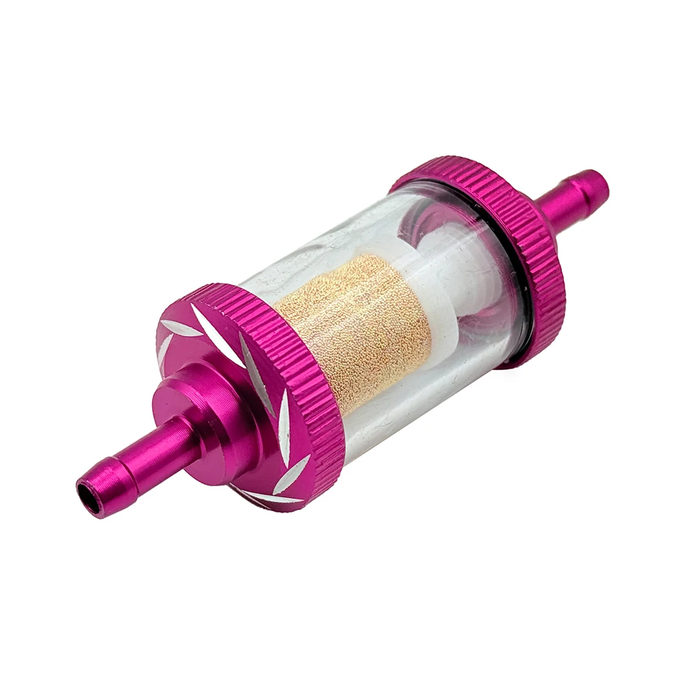 Geändert Universal 6mm Inline Kraftstoff Filter Aluminium Legierung Sheel Kupfer Kern Für Motorrad Roller ATV Dirt Pit Bike Motocross