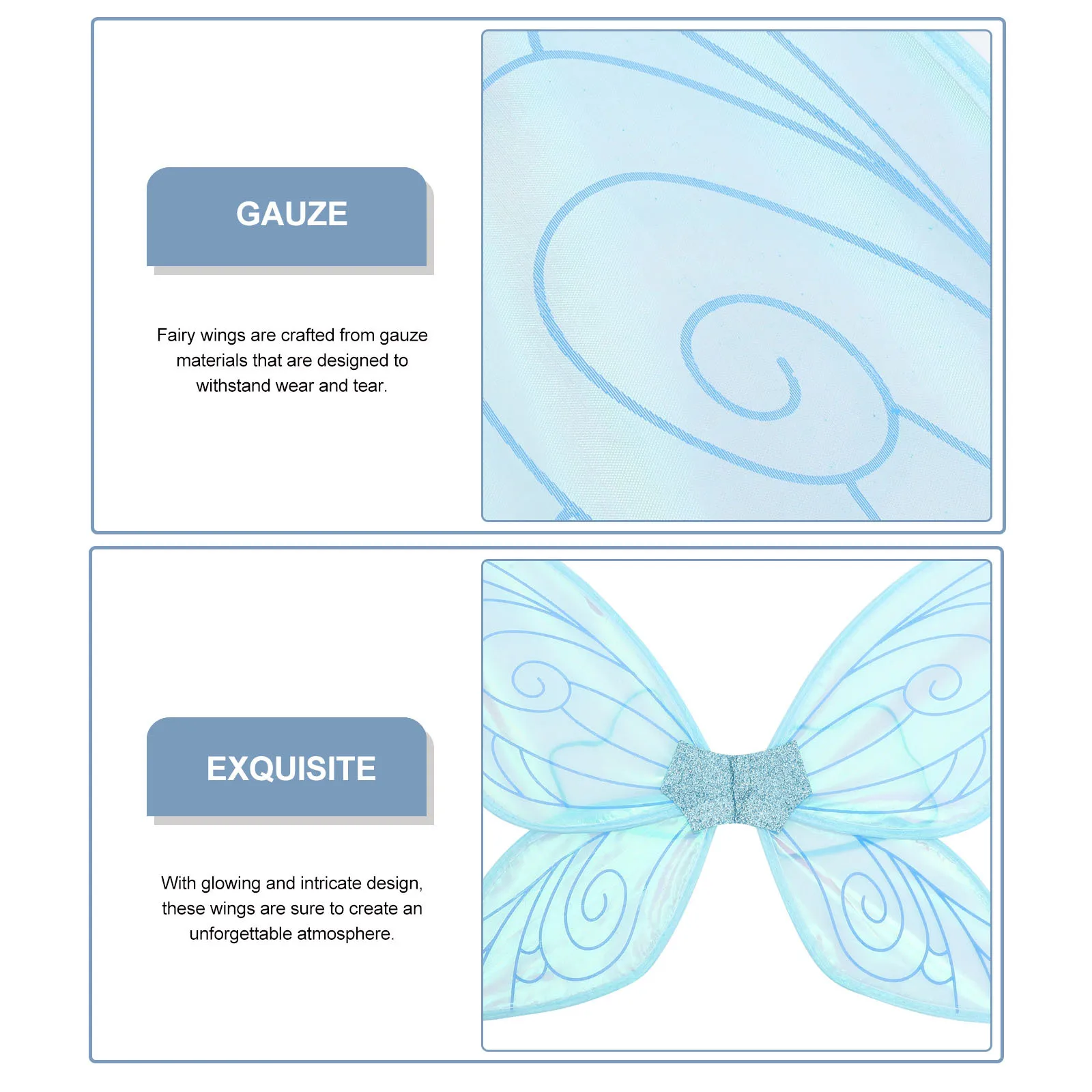 

Durable Lightweight Fairy Wing with Light Butterfly Wings for Women Cosplay Photo Props Party Favors Fairy Wing