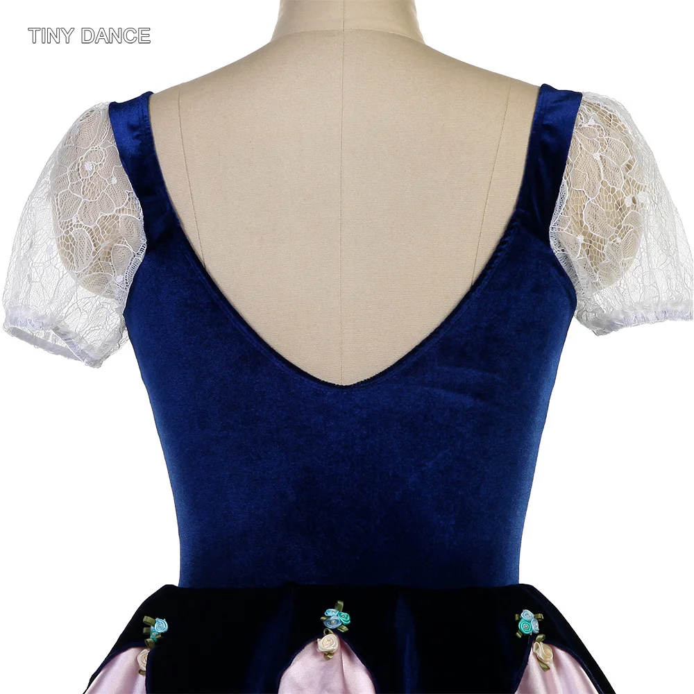 여성과 소녀를위한 성인 짧은 퍼프 슬리브 발레 투투 긴 댄스 복장 발레리나 댄스 의상 26036