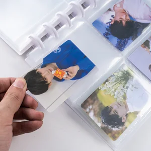 1マッシュルームホールカードコレクションブックソリッドカラーインサートルーズリーフアルバム3インチ4パネル写真ポストカードストレージとソート 8ベストセールスフォトアルバム10x15-8