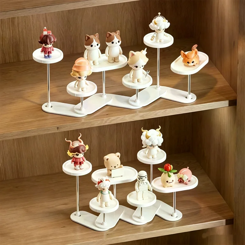 Rotatable Multi Tier Doll Display Stand 360° View Organizer Shelf For  Figures