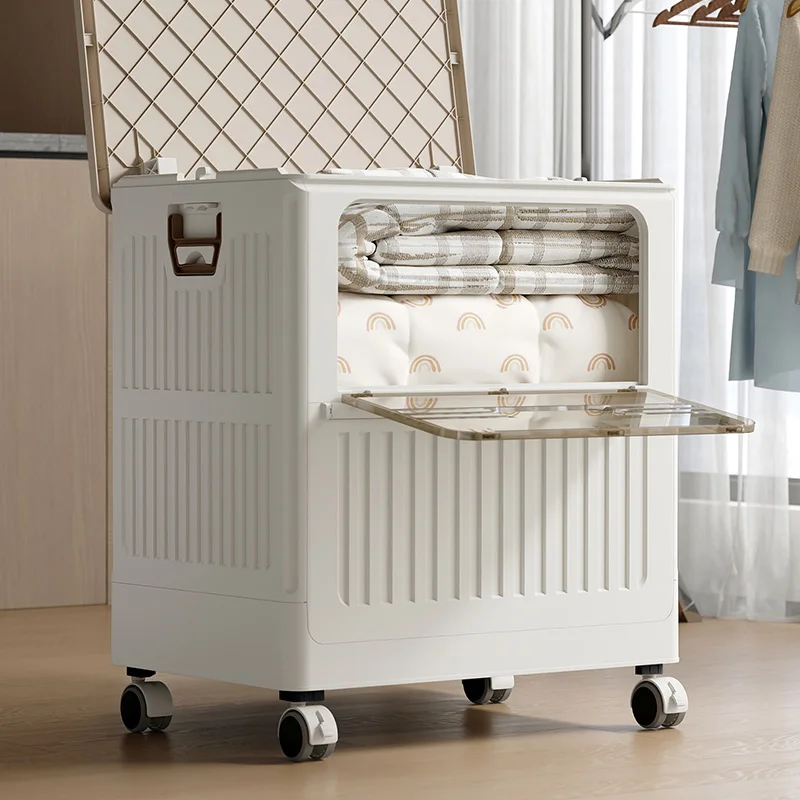 Clothes storage box Household oversized storage Organizing box with wheel flip foldable clothing quilt locker