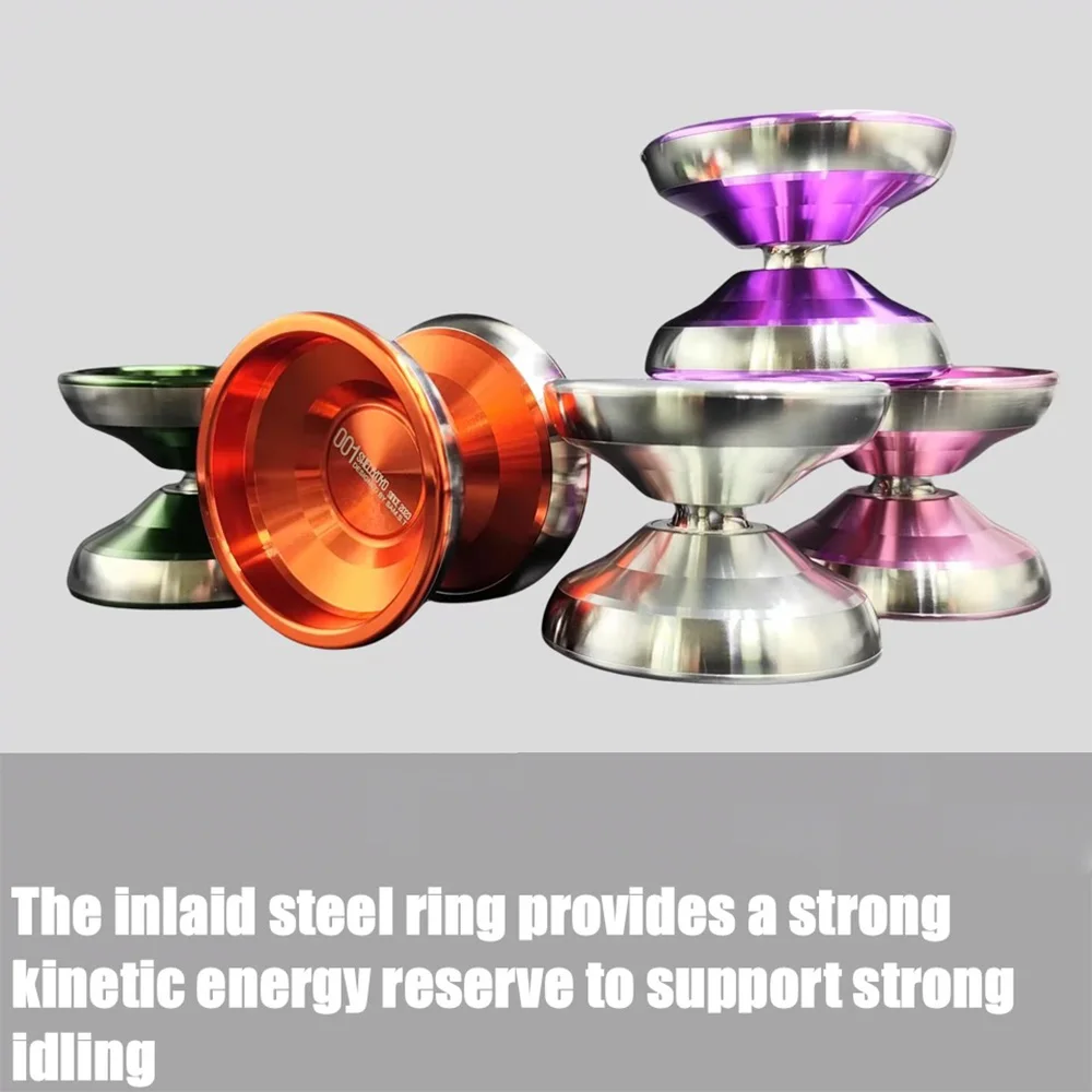 7 Colors Professional Yo Yo Inlaid stainless steel metal ring Professional Magic Yoyo Aluminum Alloy competition Yo-yo