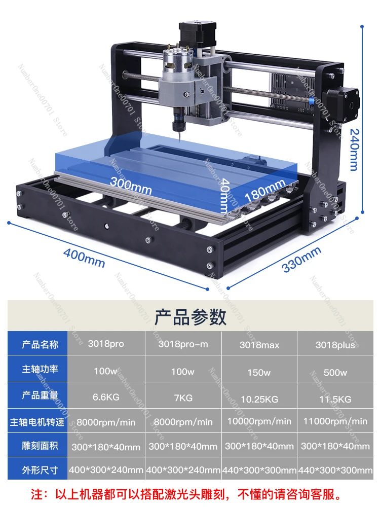 Laser CNC Engraving Machine Small DIY Automatic Desktop Lettering Marking Machine Cnc3018/Pro/Max Burin