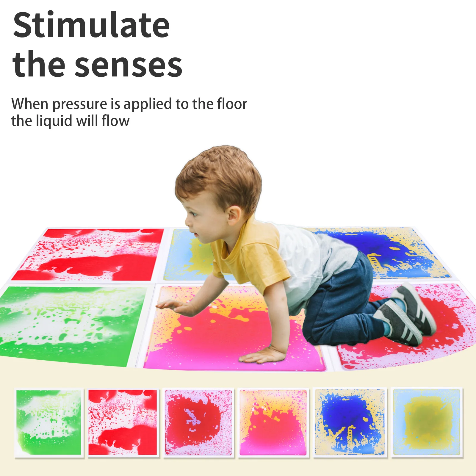 Tactiel sensorisch voor kinderen: Premium duurzaam visueel sensorisch vloerkussen – Levendig antislip voor zintuiglijk spelen voor peuters