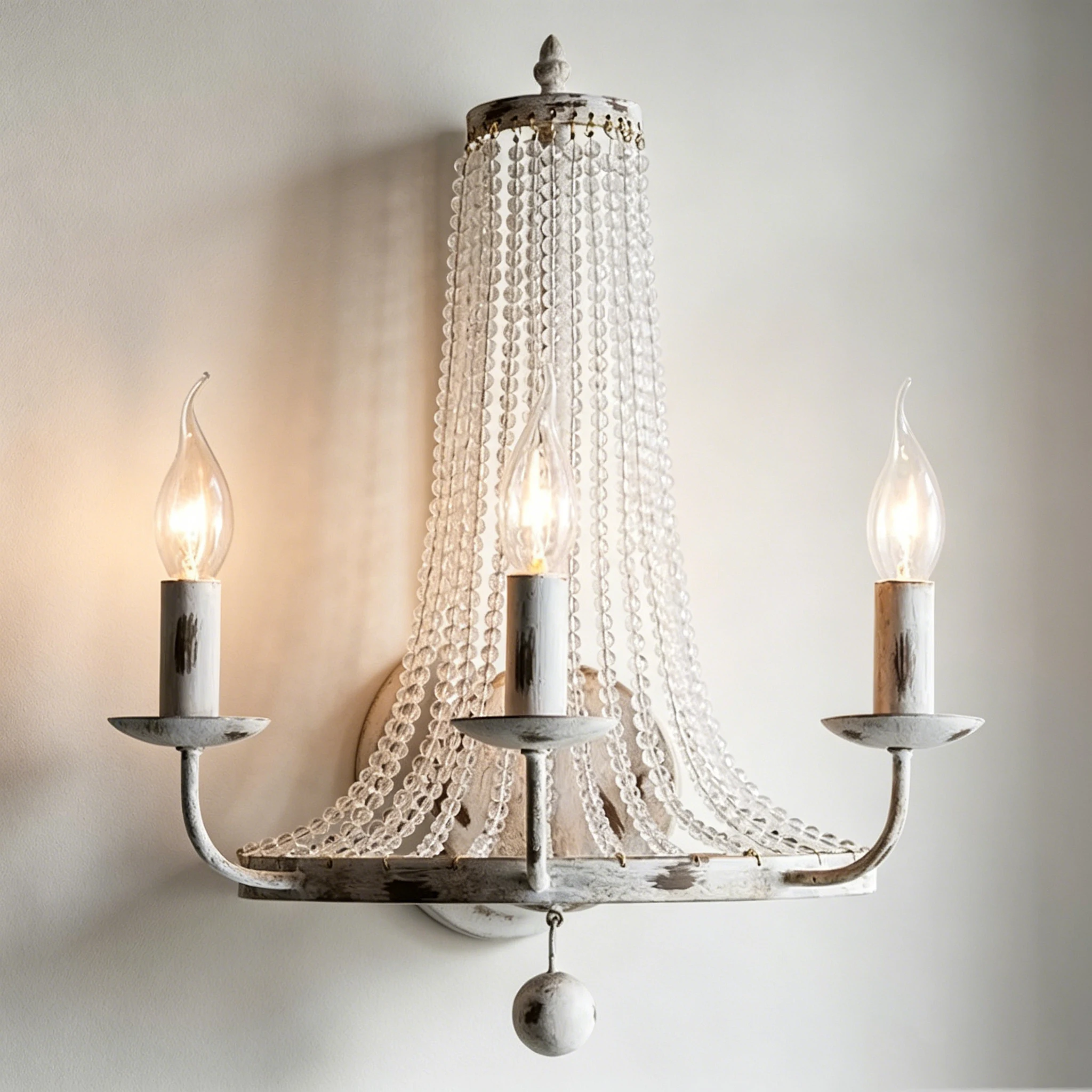 Vintage French Countryside Wall Lamp Crystal Lamp Living Room Dining Room Bedroom Corridor Staircase  Wall Lighting