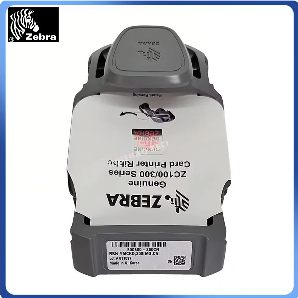 Original 800300-250CN/252CN 800300-301 YMCKO Color Black Ribbon Cartridge 200/300 Prints for Zebra ZC100 ZC300 Card printers