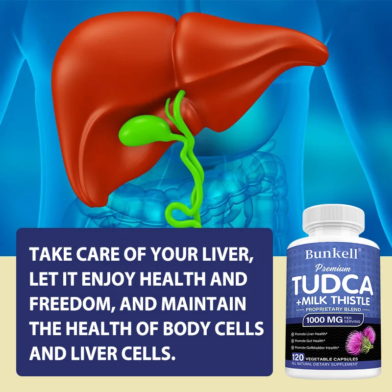 TUDCA + Milk Thistle Supplement - Bile Salts Liver Support, Gallbladder Health, Gut Health, Liver Cleanse Detox & Repair Formula