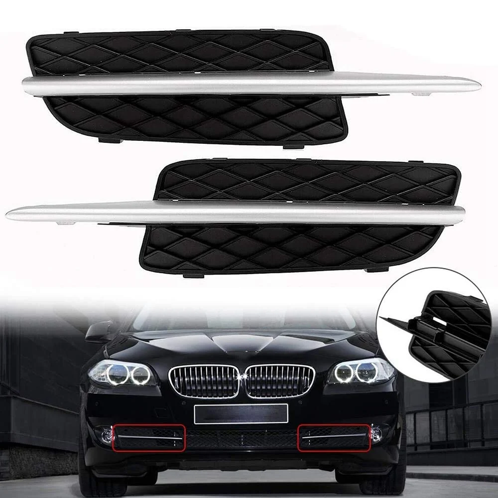 Car Front Bumper Lower Grille Cover & Chrome Trim For-BMW X5 E70 X6 E71 2007-2010 51117159593/51117168923