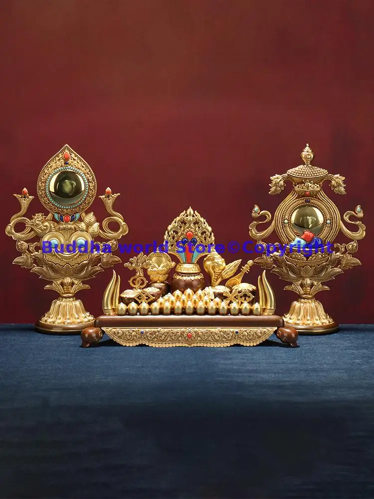 Wholesale Buddhist temple supply High grade gilding tantric buddhism Tantra throne sylloge copper statue effective protection