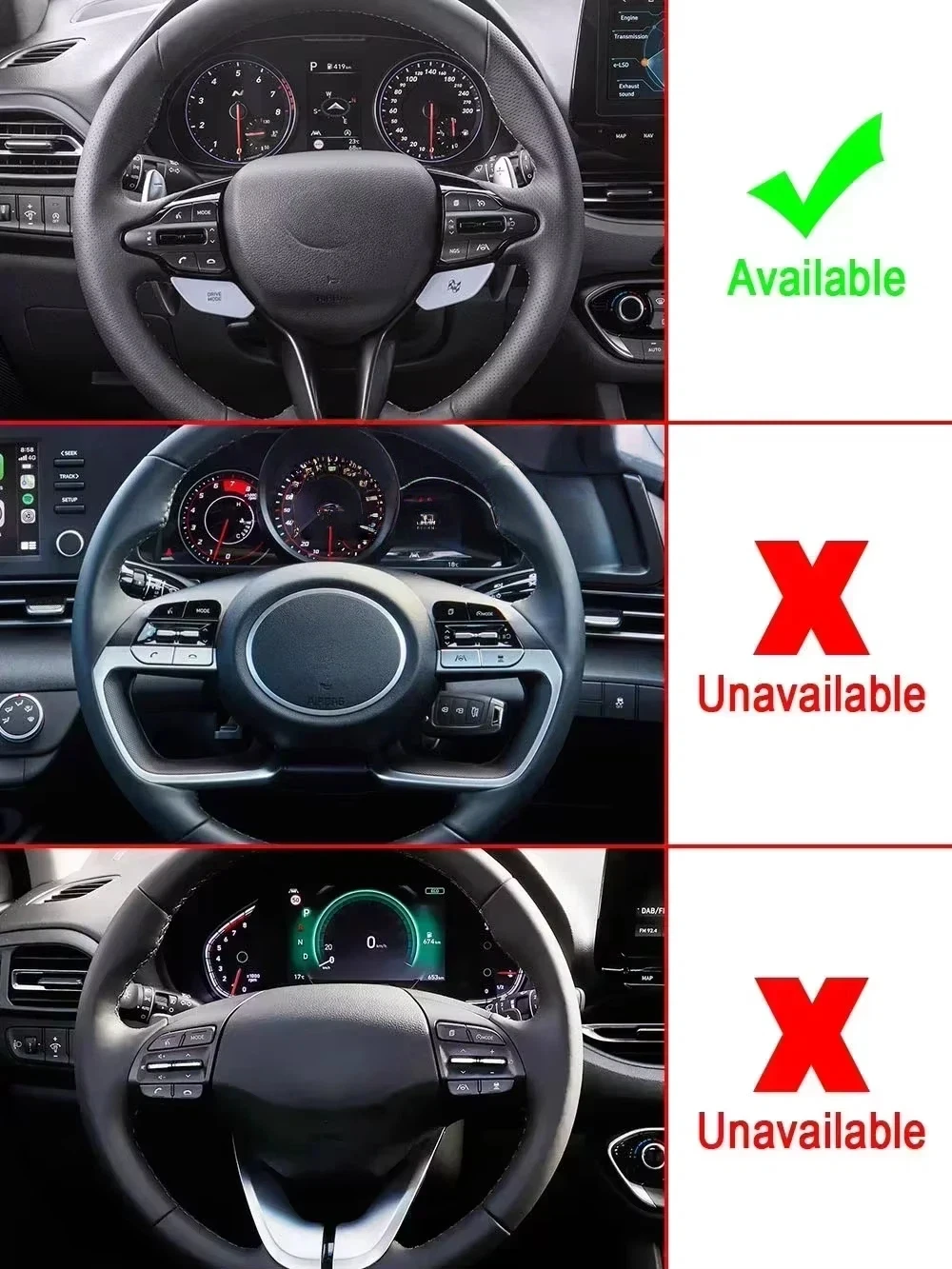 2x For Hyundai I30 Wagon N Line Veloster KONA N Elantra Avante GT N-line CN7 Steering Wheel Shifter Paddle DSG Extender Sticker view 3