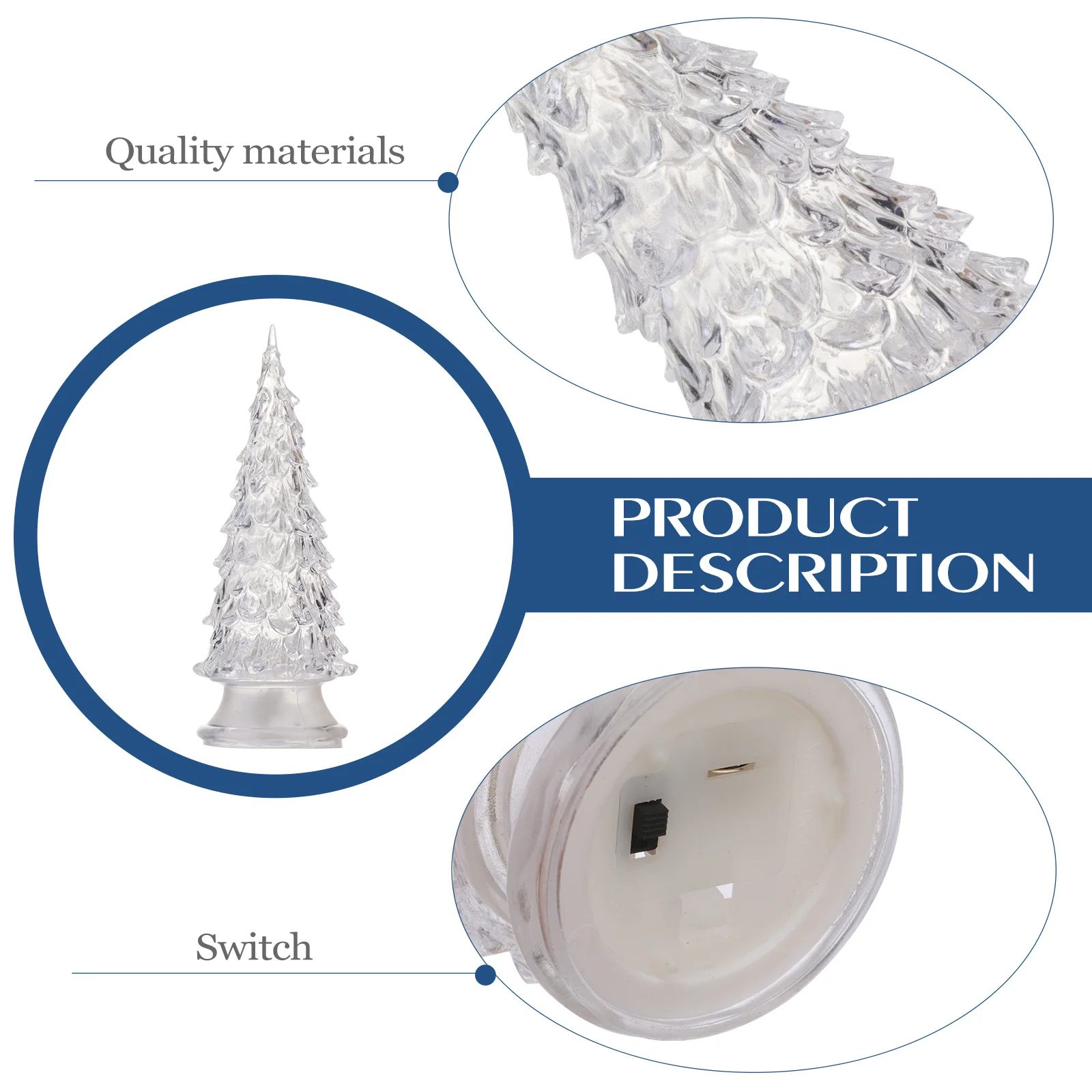 6 stücke Weihnachten Baum Kleine Nacht Lichter Bunte Acryl Tisch Dekor Für Home Party Urlaub Geschenk Lampe Desktop Dekoration Nacht