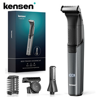 KENSEN S15 Electric Tirmmer for Men Dual-sided Blade IPX6 Waterproof Body Hair Razor Beard Trimmer 2 in 1 T Trimmers for Barber