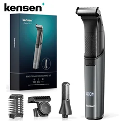 KENSEN S15 Tirmmer eléctrico para hombres hoja de doble cara IPX6 impermeable cuerpo maquinilla de afeitar recortadora de barba 2 en 1 recortadoras T para peluquero