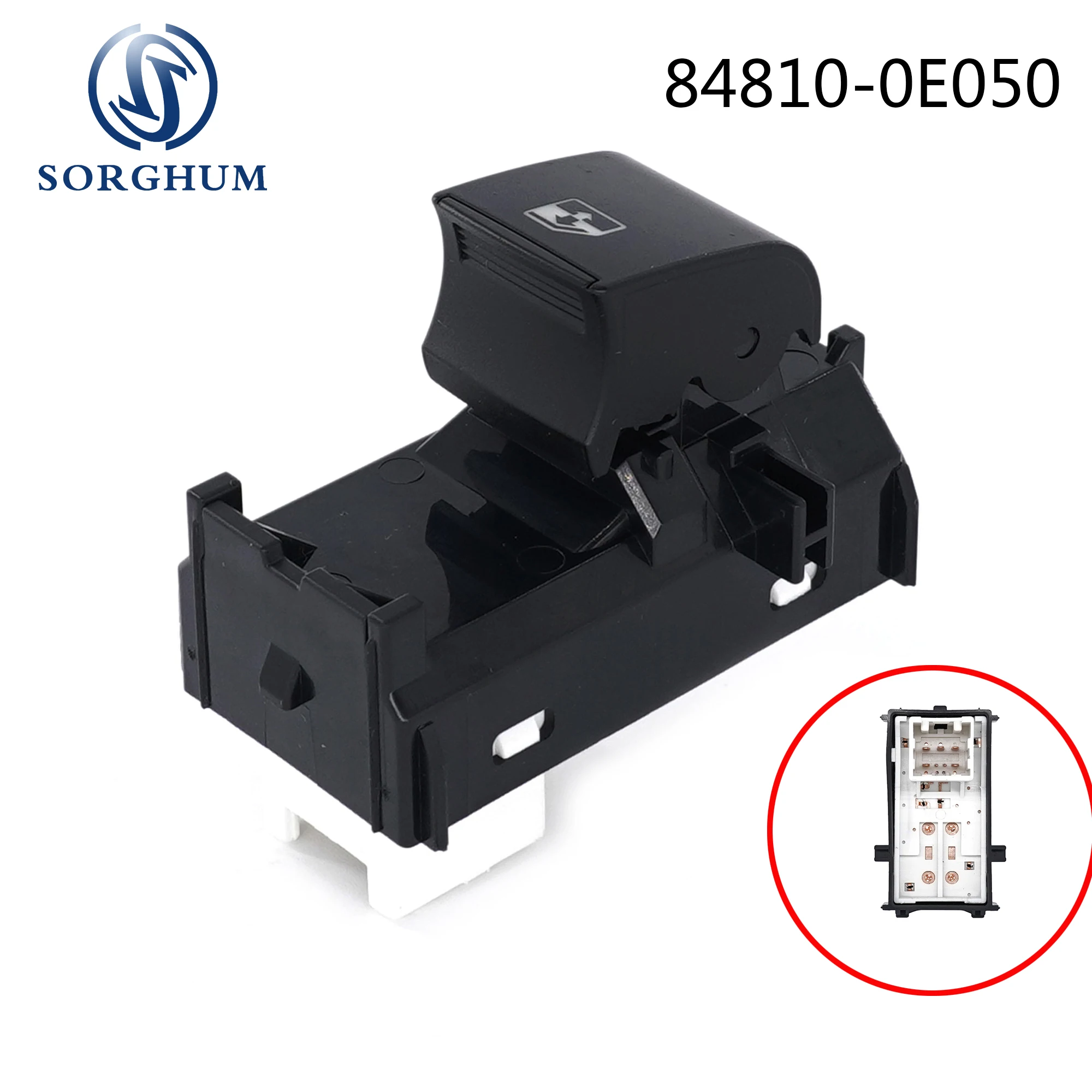 Sorghum 84810-0E050 Electric Window Control Switch Button For TOYOTA HIGHLANDER 2014-2019 Rear Left Or Right Side Door Window