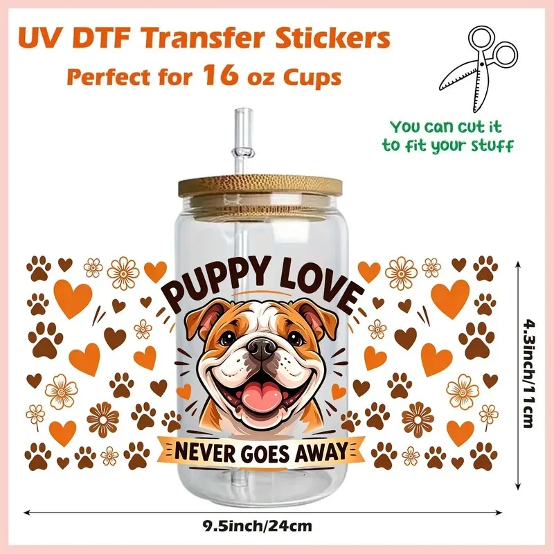 Funny Animals Quotes 16oz  Rub On UV DTF Transfer Sticker Waterproof DIY Decals 3D Transfers UVDTF Sticker 16oz UV DTF Cup Wraps