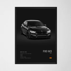Poster dan Cetakan Mobil Sport Latar Belakang Hitam F87 M3 M4 G90 E46 Lukisan Kanvas Mobil Mewah Gambar Seni Dinding Ruang Kantor 10 poster kantor penjualan terbaik - №