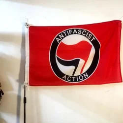 Bandera de acción antifascista 3x5 pies bandera grande Punk anarquista Antifa anarquía socialista