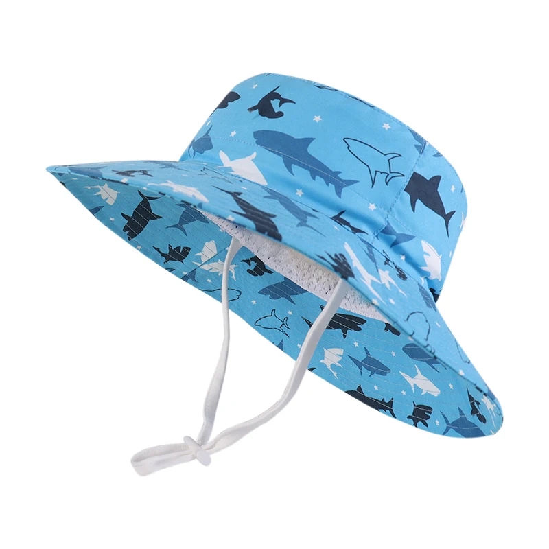 قبعة الشمس للأطفال الأولاد على شكل ديناصور من البوليستر للأطفال البنات قبعات دلو صيفية للحماية من الشمس للأطفال