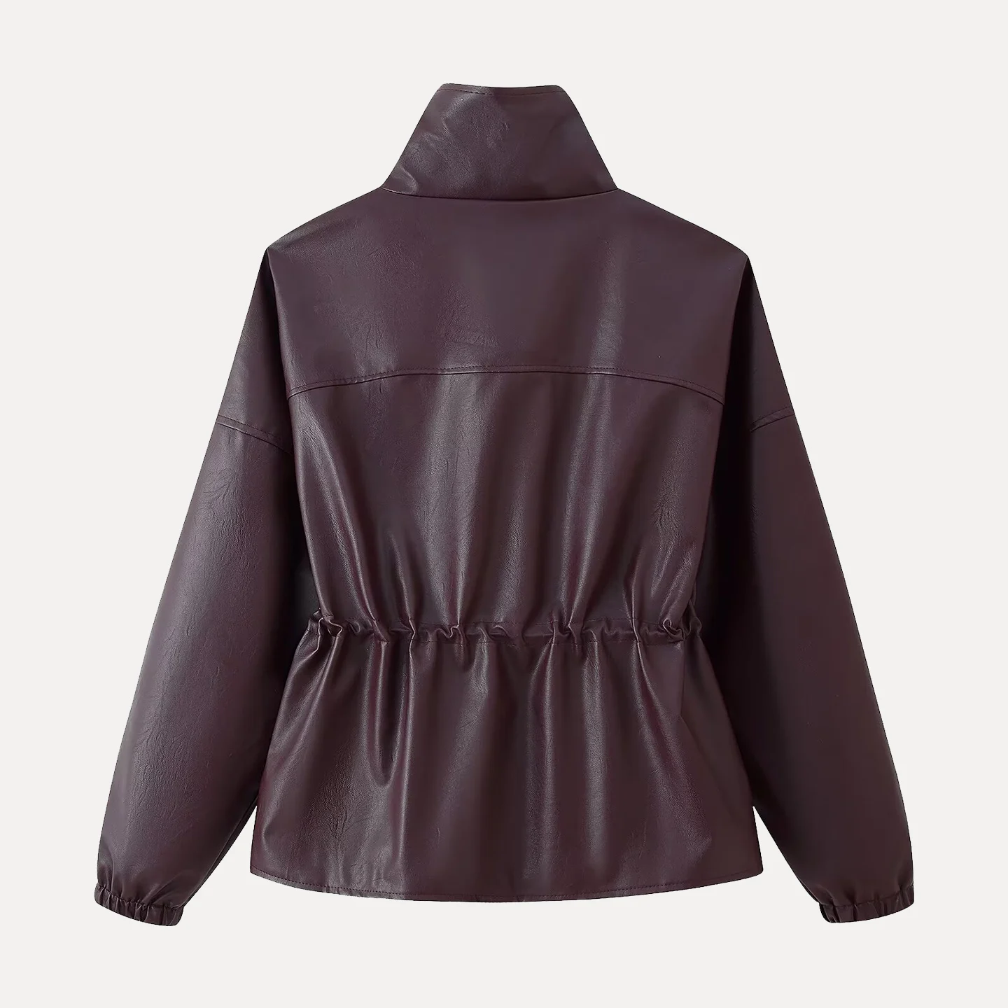 Faionable ort Leather Jaet Donna Autunno 2025 Personali Colletto rialzato che nasconde la vita ket Dettaglio Ele Capispalla