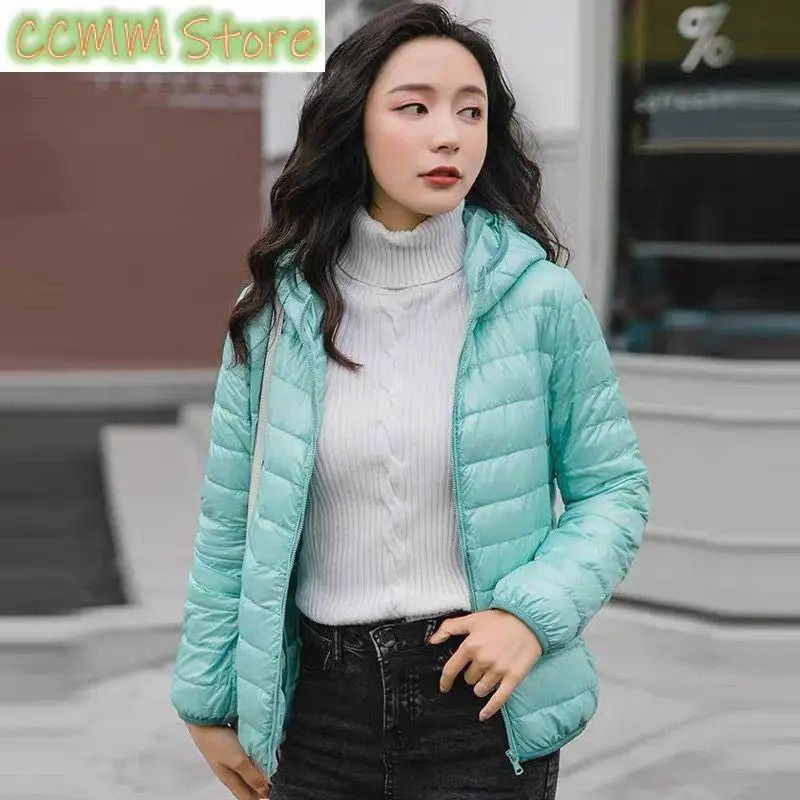 Down Jacket Women Parkas Windproof Puffer Coat New Autumn Winter Warm Stand-UP Collar Thin Cotton Coat Short Overcoat Top Ladies