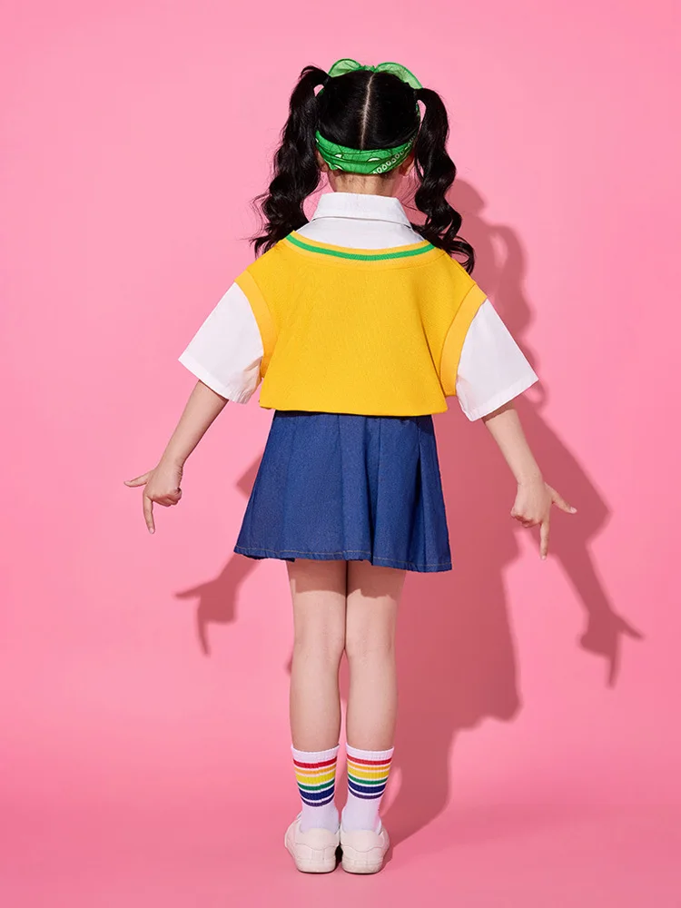 Mode Mädchen Walking Show Mode Kleid Modell Fotografie Lila Anzug Kinder Jazz Dance Mädchen Dance Performance Kleid