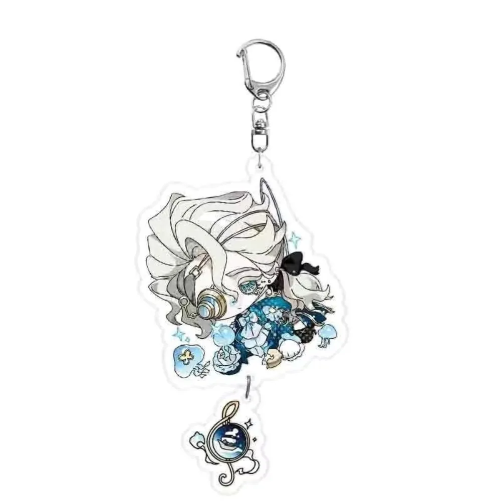 كارتون لطيف Q نسخة لعبة الهوية الخامس شخصية ايسوب كارل بيرسي سلسلة مفاتيح مصنوعة من الأكريليك على ظهره دلاية مجوهرات أصدقاء زوجين هدية