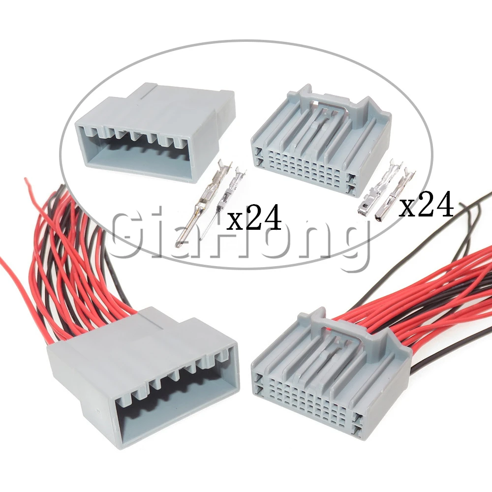 1 Set 24 Ways Parts MX58024PFB MX58024SFB AC Assembly Car Radio Power Horn Wire Cable Socket Auto Unsealed Hybrid Connector