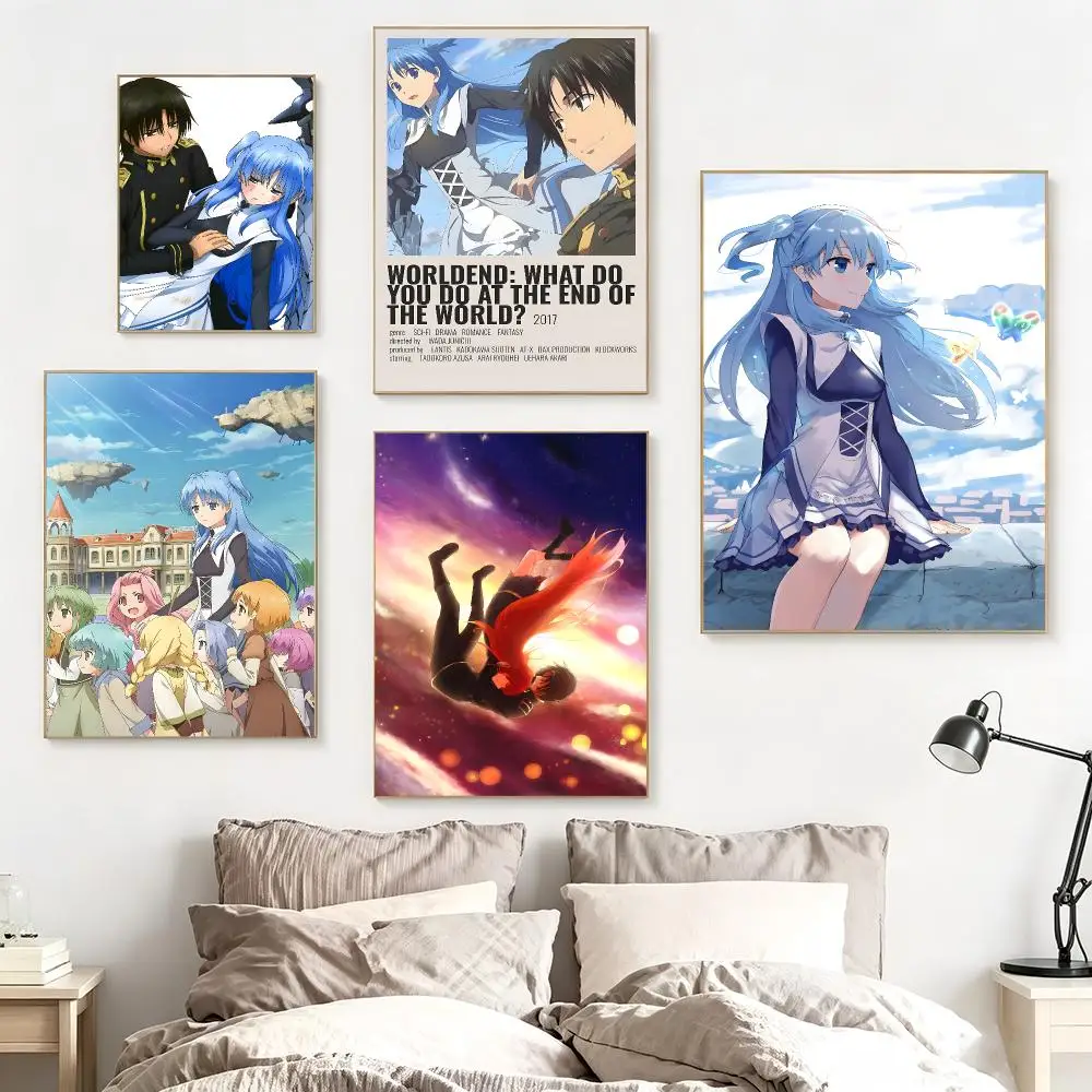Japanese Anime W-WorldEnd Saga Poster impermeable para el hogar sala de estar dormitorio bar decoracion estetica