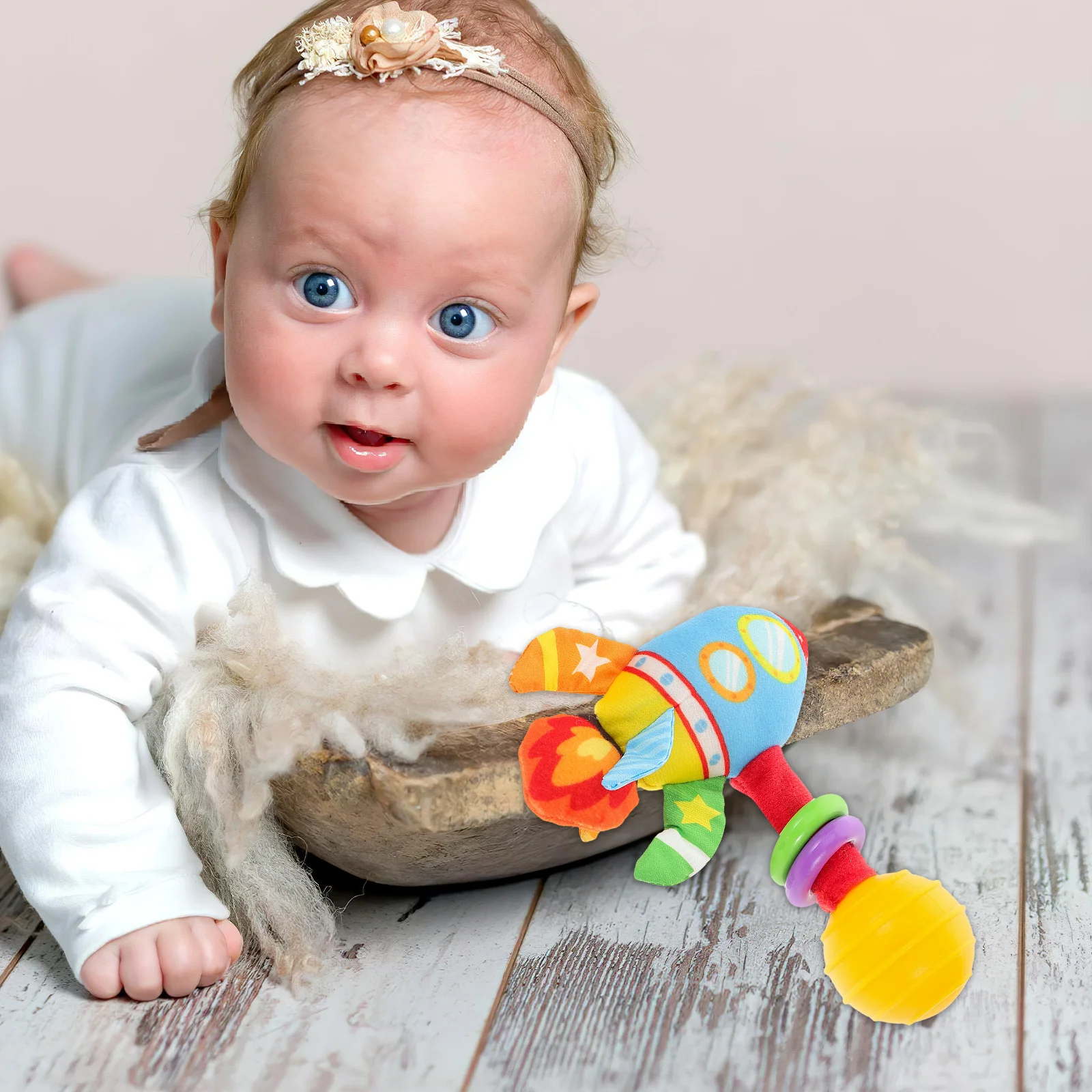 Grzechotka uspokajająca dla noworodków, zabawka do trzymania w ręce, dzwonek edukacyjny dla niemowląt, miękka sensoryczna pluszowa zabawka, gryzak, prezent na baby shower