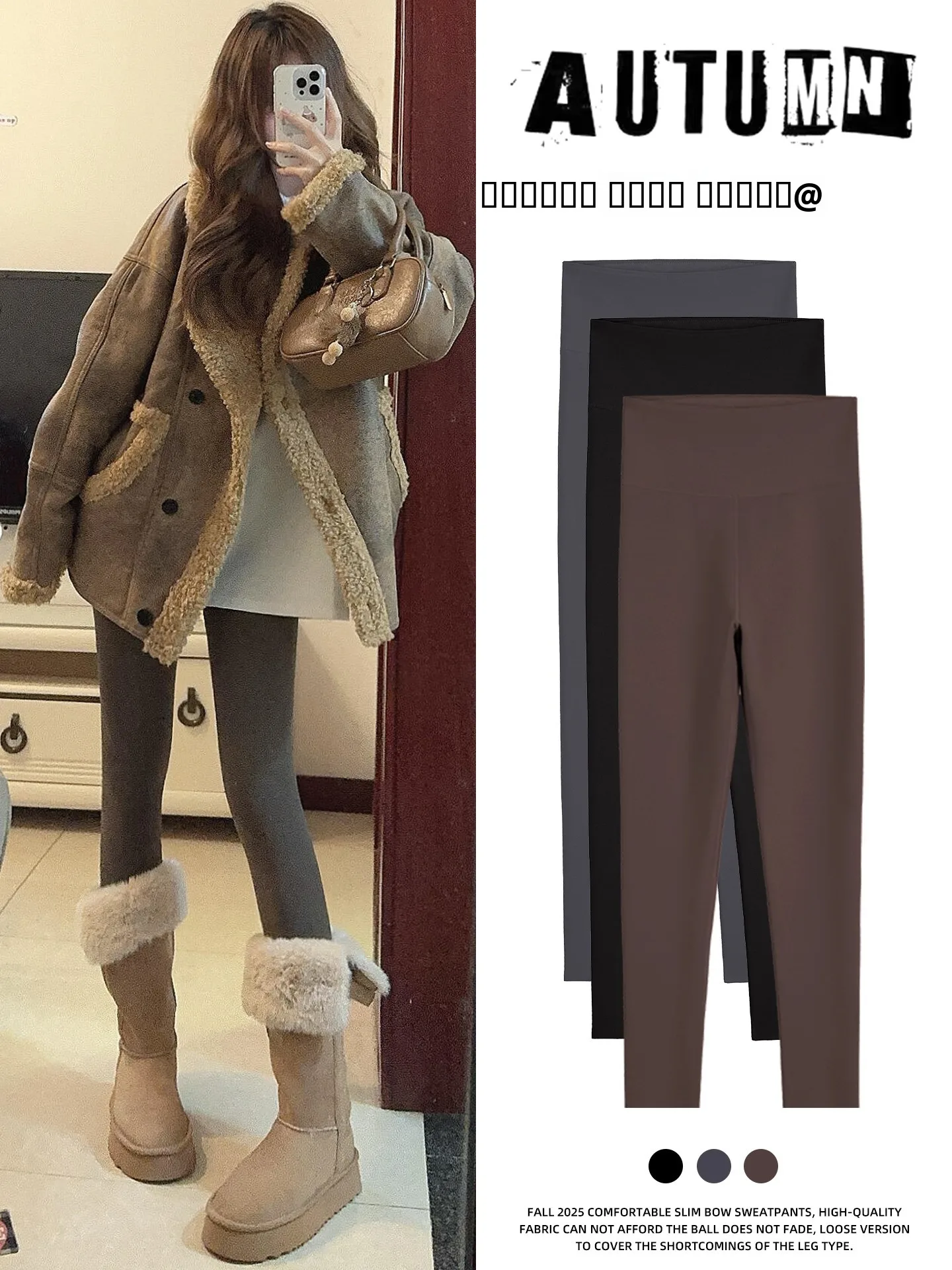 

Caramel Thiened Fce High Waist Yoga Pants Women's Autumn Winter New Sle Slimming Tight Fit ort plus Size Outerwear