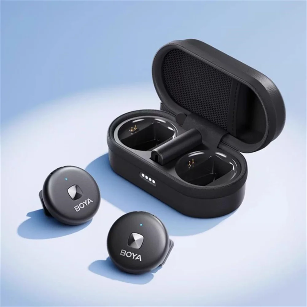 Intelligent Active Noise Reduction Button Wireless Lavalier Microphone Receiver And Recorder For Live Streaming