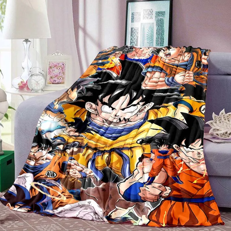 Dragon Ball Print Blanket Warm  Comfortable Flannel Blanket for Bedrooms, Sofas, Beds, Chairs, Picnics, Travel -LXR21