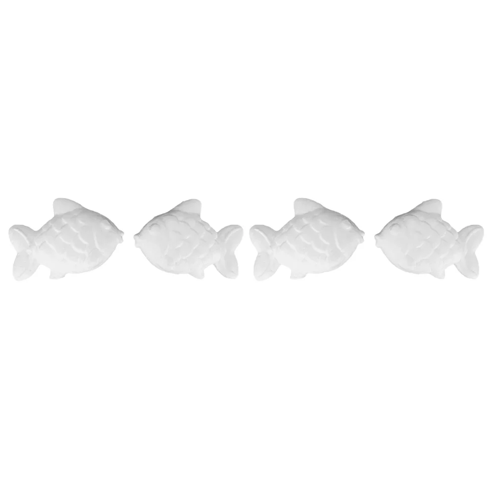 10 pçs espuma peixe diy artesanato branco pintura educacional ornamentos de peixe para pré-escolar igreja crianças natal decoração de ano novo