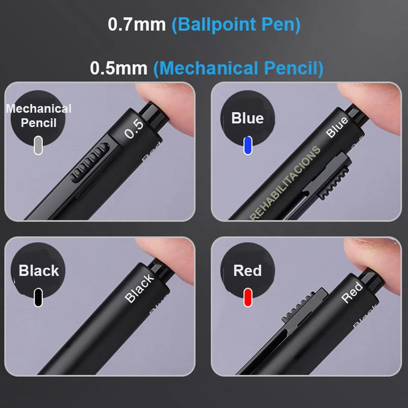 One Gravity Sensitive Pen for Multiple Uses 3 Ball-pen 1 Automatic Pencil, Metal Holder High Quality-price Ratio Stationery Item