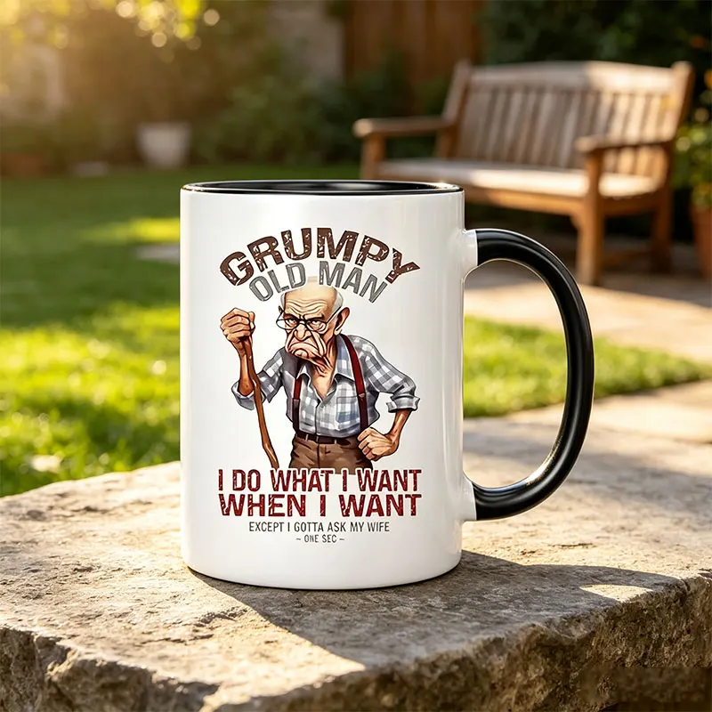Fun Men's Ceramic Coffee Mug - Insulated and Reusable, Dishwasher Safe, Suitable for Coffee, Tea, Soup - Humorous Gift for Men, Coffee Bar Accessories