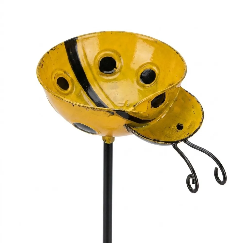 

Handcrafted Bee Watering Station Rust-resistant Iron Art Bird Bath Stake Ground Insert Water Dispenser Butterfly Bee Mixer