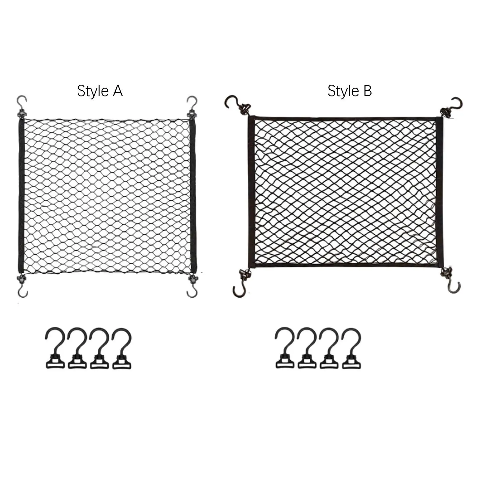 Heavy Duty Nylon Cargo Net for Utility Folding Wagon Garden Cart with 4 Hooks Storage Mesh Organizer