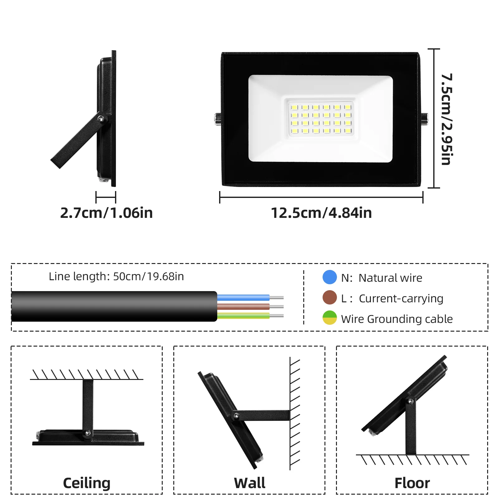 Outdoor LED Schijnwerpers 6500 K/3000 k AC 220-240 V Schijnwerper IP66 Spotlight Tuin Led-straatverlichting 20 W/100 W/300 W/500 W Schijnwerper