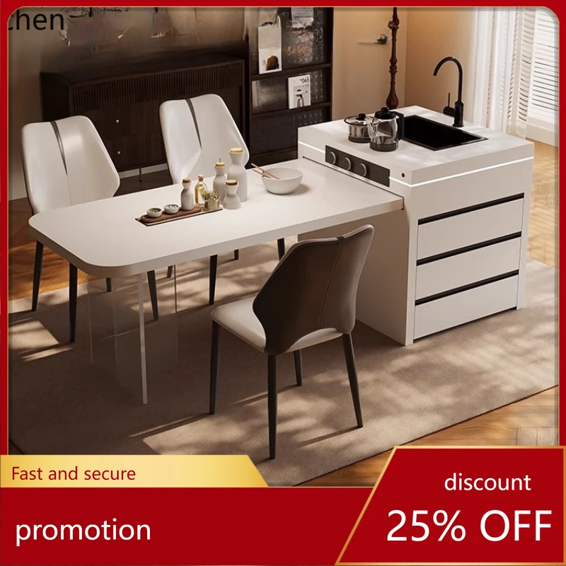 

HT island platform suspended minimalist rock slab advanced guide platform plus dining table integrated retractable