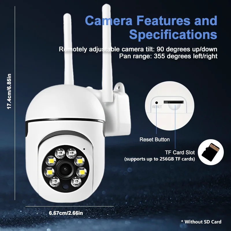 1080P كاميرا الأمن كاميرا واي فاي في الهواء الطلق PTZ سرعة كاميرا IP لاسلكية CCTV الصوت شبكة مراقبة ليلة كاميرا ملونة